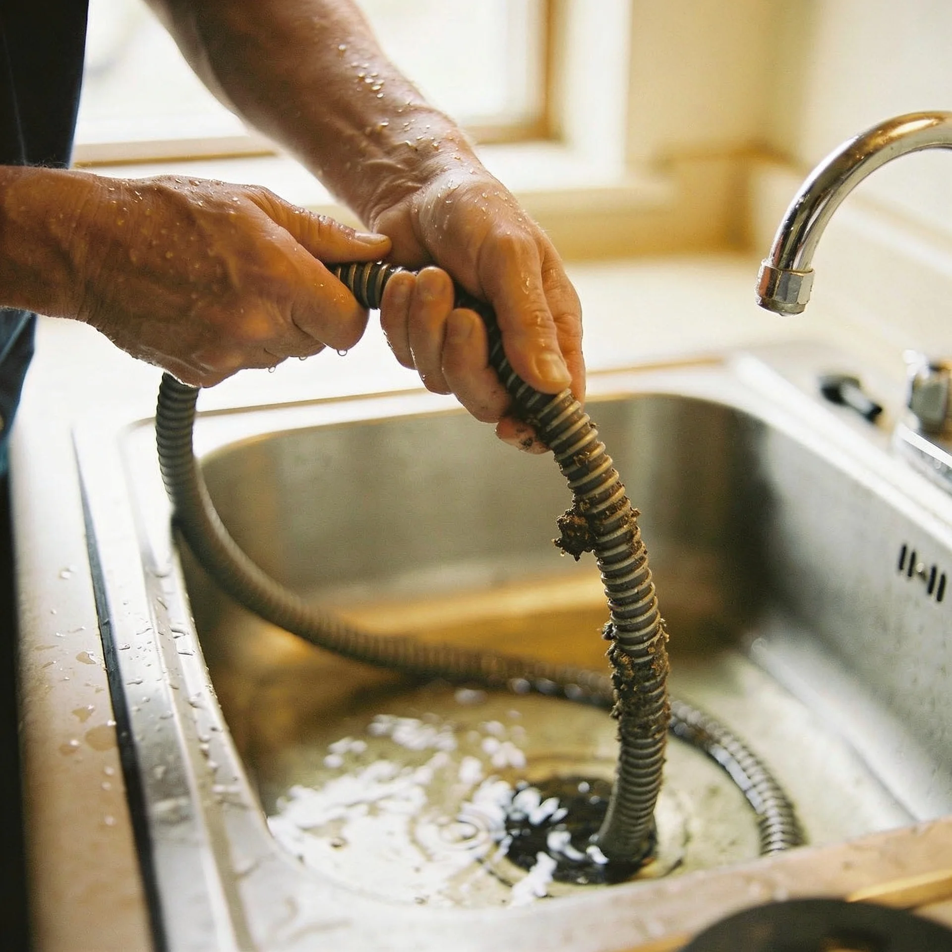 Wasbak ontstoppen door loodgieter
